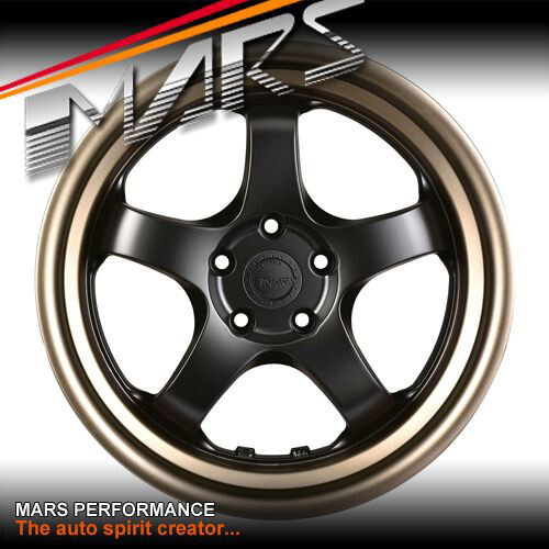 MARS MP-S1 4x 18 Inch Black Face deep Matt bronze dish Alloy Wheels Rims 5x114.3 - Picture 2 of 16