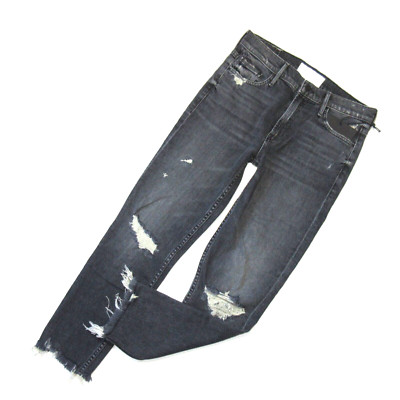 NWT Mother Superior Sinner Chew in Say You're Sorry Liar Destroyed Crop Jeans 25