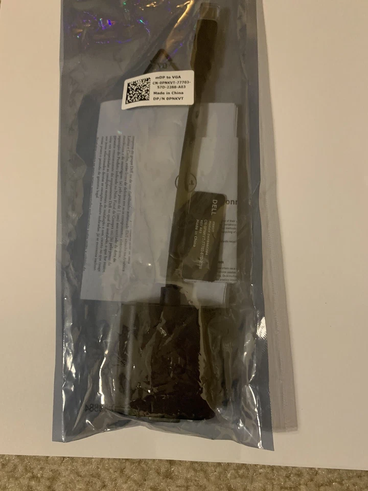 DELL mDP to VGA Cable Connector BRAND NEW, SEALED, CN-OPNKVT-77703-57D-2288-A03 - Image 4 of 4