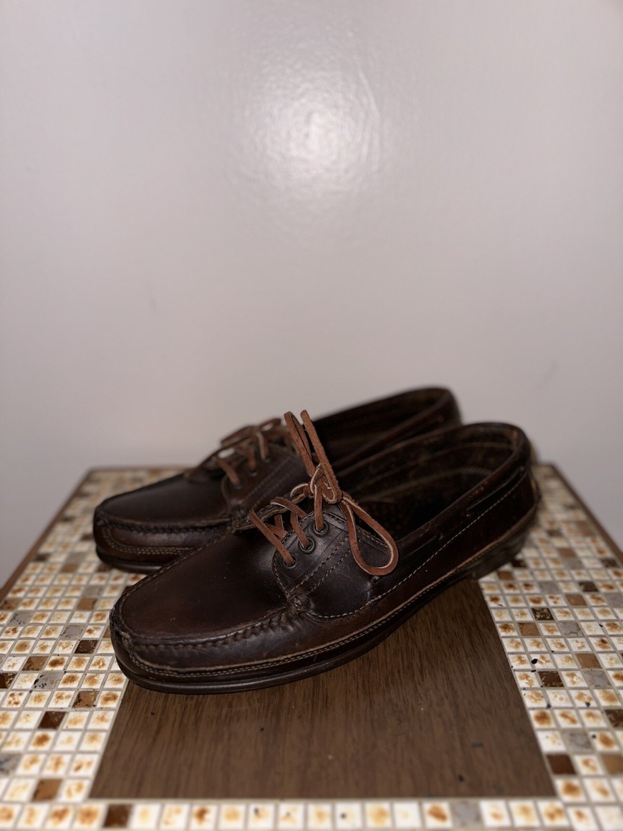 HH Brown Vtg New Dress Shoes Slip On Loafers Moccasins sz D