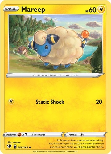 Pokemon 2007 Shining Darkness DP3 - 1st Ed Mareep DPBP#207 Card