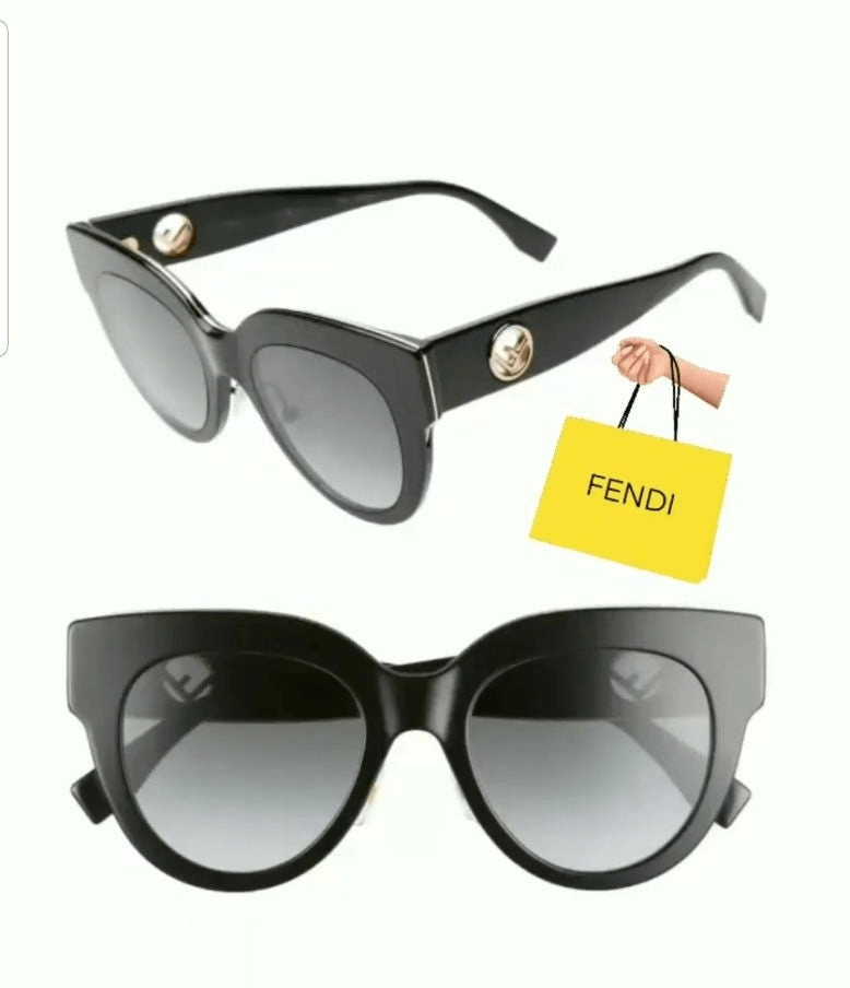 NWT Fendi Sunglasses NWT Fendi FF Kalligraphy Grey Cat Eye Sunglasses | eBay main image 2