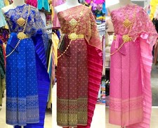 Set of Thai /Khmer Traditional Sabai Shirt  skirt for Adults Thai wedding Cloth