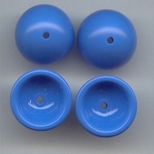 24 VINTAGE BLUE ACRYLIC 18mm. ROUND BEAD CAPS 6305