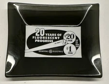 Vintage 1958 General Electric 20 yrs of Fluorescent Glass Ashtray (3)