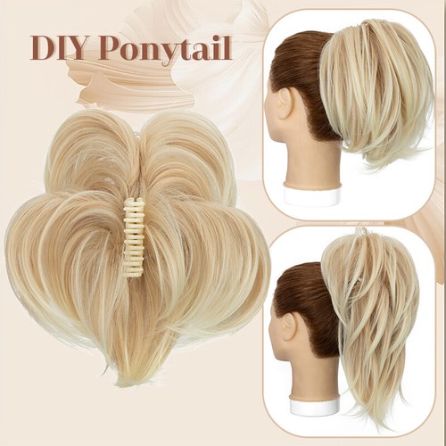 CLEARANCE 12" Short Jaw Claw on Ponytail Clip in Pony Tail Hair Extensions Messy - Picture 21 of 39