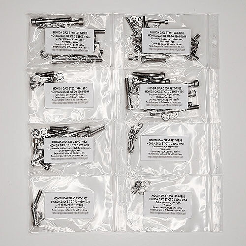 Kit vis allen inox moteur complet ST70 pour resoudre le grippage sur Honda Dax 70