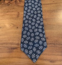 Stafford Executive 100% Silk Blue Geometric Tie Made In USA