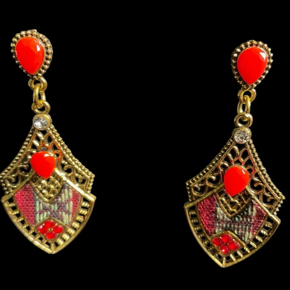 Богемский племенной ожерелье/серьги комплект цветной заявление этнический шик фестиваль - Изображение 2 из 4