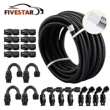 4AN-6AN-8AN-10AN Nylon Braided PTFE Fuel Line 10FT-30FT with 20 Fitting Hose Kit