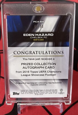 2016 Topps UEFA Champions League Showcase Eden Hazard Prized