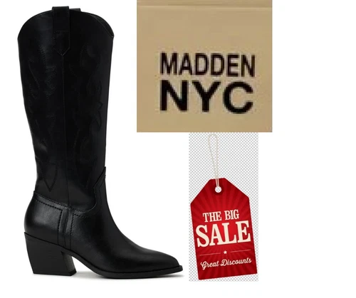 Madden NYC Women's SIZE 9 Embroidered Tall Western Boots color BLACK NEW - Picture 1 of 9