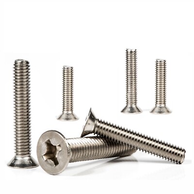 M3.5 - 3.5mm PHILLIPS MACHINE SCREWS COUNTERSUNK FLAT HEAD BOLTS STAINLESS STEEL