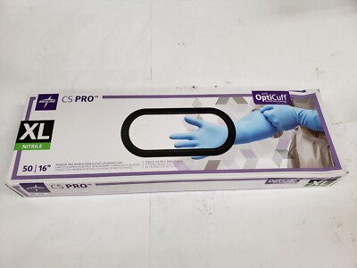 Bx/50 Medline CS16XLH XL Medline CS Pro 16'' Cuff Nitrile Exam Gloves