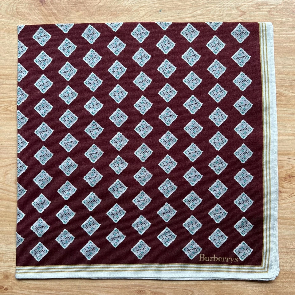 LENÇO MASCULINO BOLSO QUADRADO VINTAGE MARROM ALGODÃO GEOMÉTRICO 20" A-0804 - Imagem 3 de 3