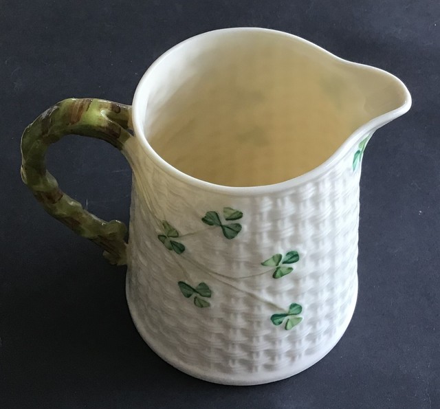 Ireland Belleek Creamer Reg No 0857 4” Tall eBay