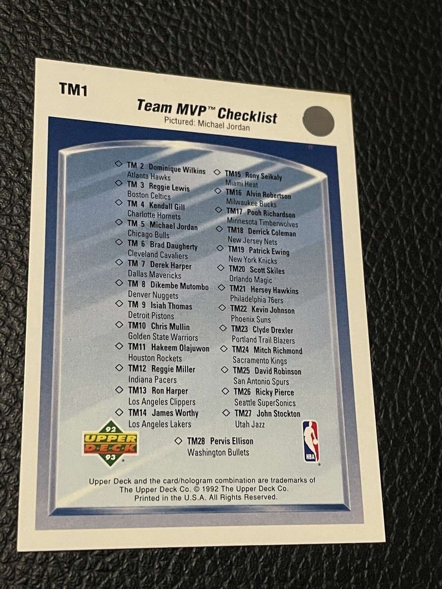 92-93 UPPERDECK TEAM MVP SET WITH MICHAEL JORDAN CHECKLIST #TM1 | eBay