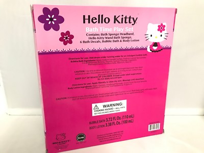 Hello Kitty Bath Time Play Set Baths Sponge Headband Decals Bubble Lotion  for sale online | eBay