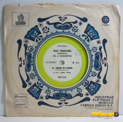 SA & GUARABYRA 2ª CANCAO DA ESTRADA / VERAO DO COMETA BRAZIL 1974 PROMO 7'' FOLK