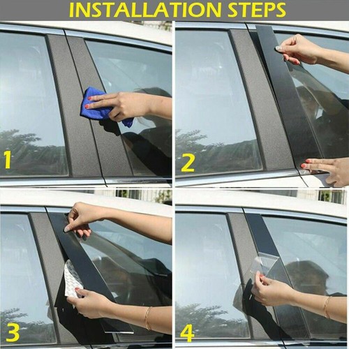 8Pcs Car Door Pillar Post Cover Trim Sticker Deco For Nissan Qashqai 2016-2022 - Picture 3 of 9