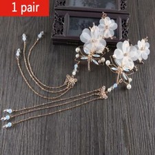 1 pair Retro Bride Girl Hanfu Hair Accessories Alloy Hair Clip Tassel Flower New