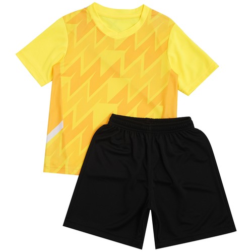 Kids Boys Sport Suit Training T-shirt V Neck Uniform Jogging Activewear Casual - Picture 34 of 55