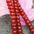 15 Strands Of Natural Red Jade Gemstone Rondelle Beads - 6x10mm Faceted, Loose For Jewelry 5 thumbnail image