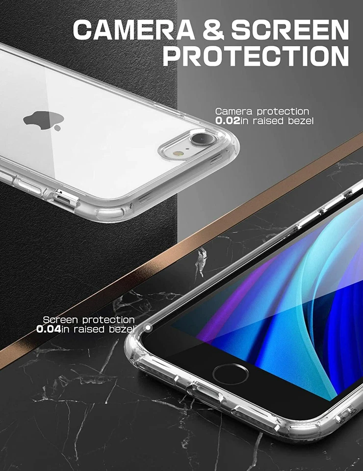 SUPCASE For iPhone SE 2nd Gen 2020 / 7 8, Slim Clear Case Shockproof Thin Cover - Image 3 of 4