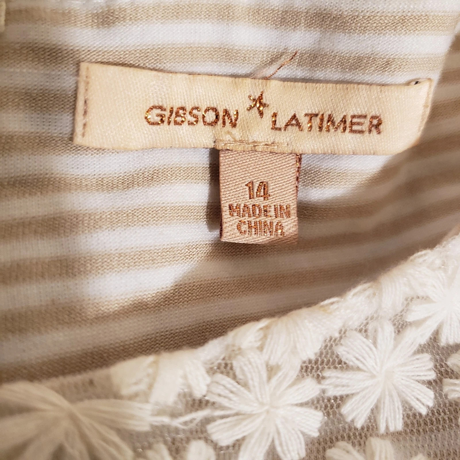 OFF WHITE Abito Gibson Latimer 14 ricamato pizzo fiori bianco sporco foderato