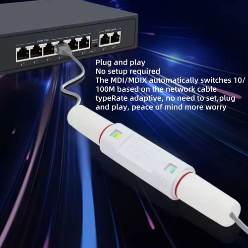Ip66 Waterproof POE Repeater 100mbps IEEE802.3af/at RJ45 DC44-57V Plug and Play - Picture 5 of 15