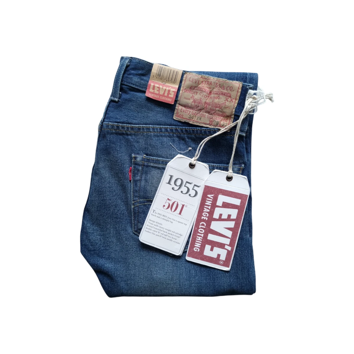 NWT LVC Levi's Vintage Clothing 1955 501 W28L32 Big E Selvedge Cone Mills