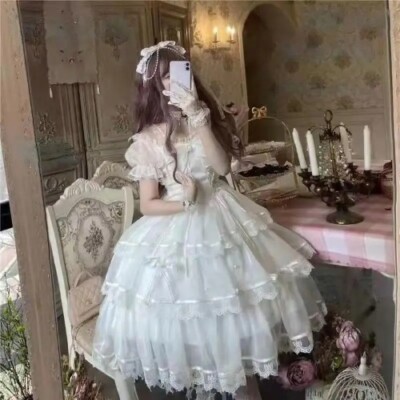 Lolita Dress Escape Princess Flower Wedding Fairy Summer Tea Party Vintage  Dress