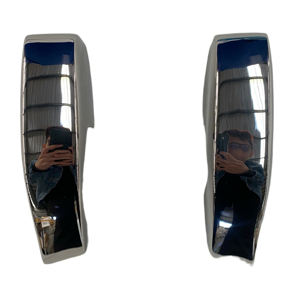 STAINLESS STEEL FRONT BUMPER BAR OVERRIDERS PAIR FOR DATSUN NISSAN