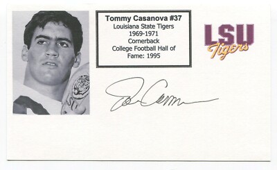 Tommy Casanova Signed 3x5 Index Card Autographed NFL College Football HOF |  eBay
