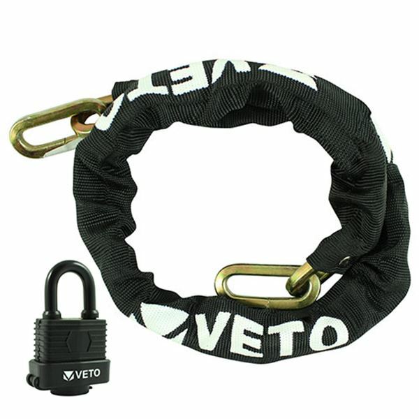 TIMco Veto Security Chain 8mm x 1000mm With Weatherproof Padlock - Bicycle Lock