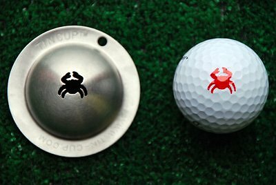 Tin Cup Crab Golf Ball Marking Tool, just place on golf ball,NEW TOP SELLER