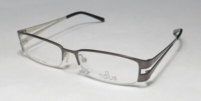 TOUS VTO213 0545 STAINLESS STEEL HALF RIM FRAME LOGO DESIGNER ELEGANT EYEGLASSES