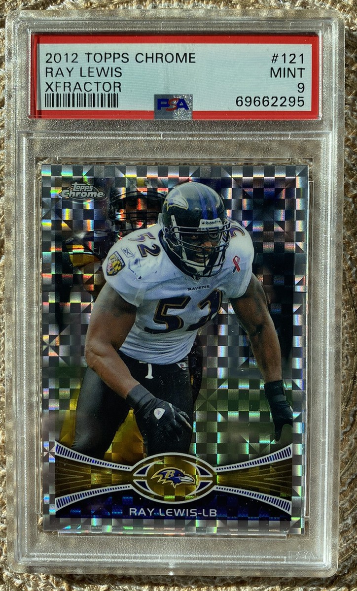 RAY LEWIS 2012 TOPPS CHROME XFRACTOR #121 RAVENS HOF GRADED