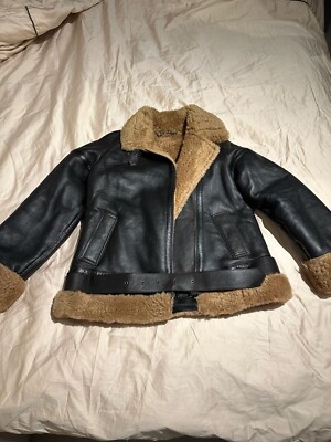 Whistles Black Shearling Biker Jacket RRP £1199 UK