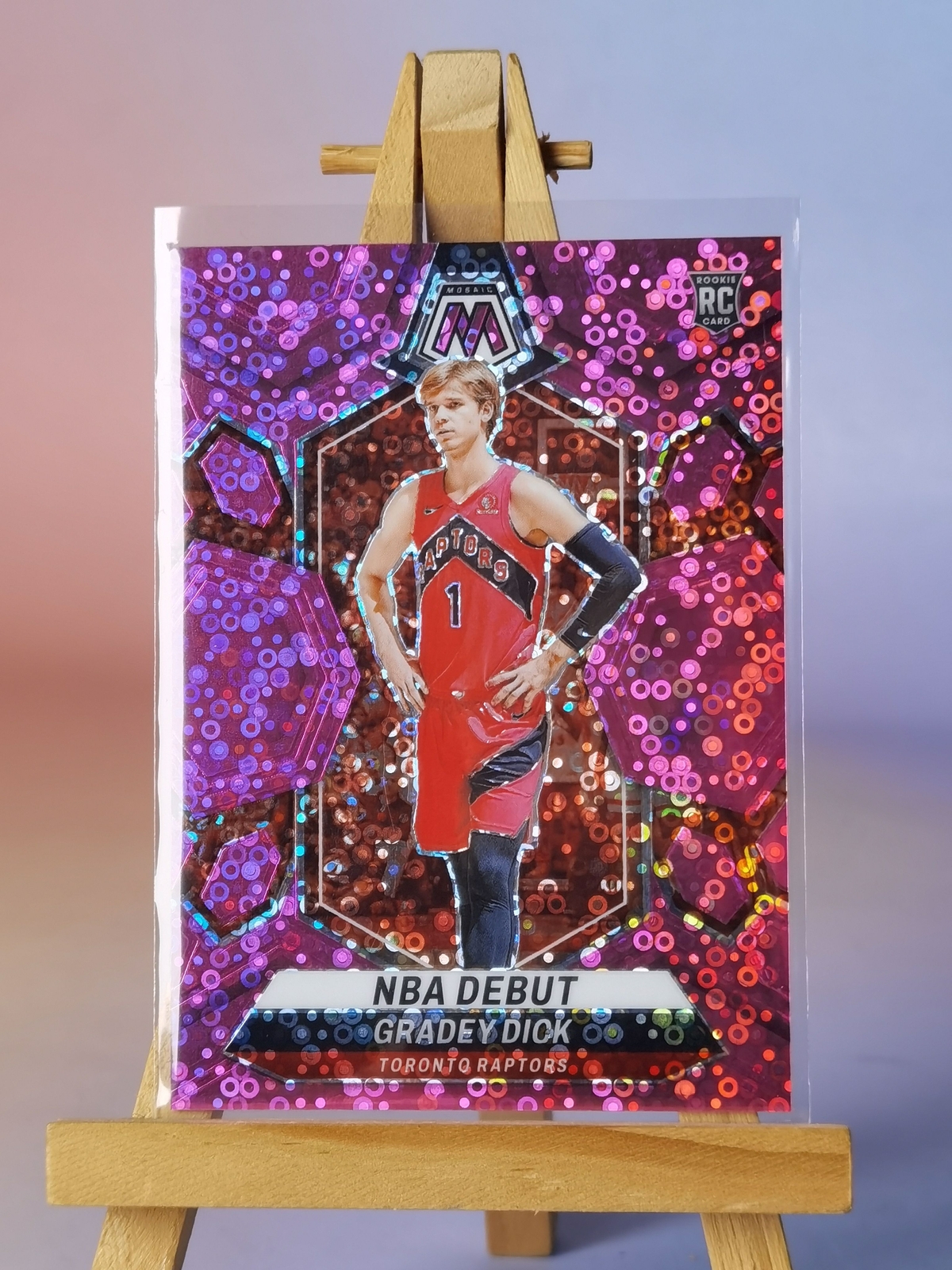 Gradey Dick 2023-24 Panini Mosaic RC NBA Debut Pink Fast Break Prizm 10/20 #260