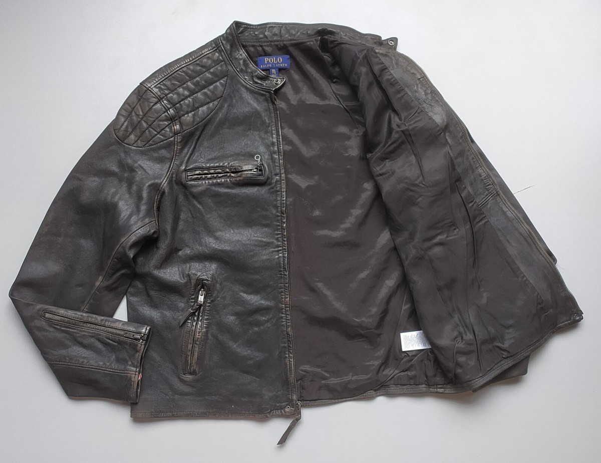 Polo Ralph Lauren Distressed Leather Men's jacket Worlwide