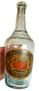 Antique Tomato Catsup Bottle Ewichert Chicago Illinois, Syracuse New York  Label