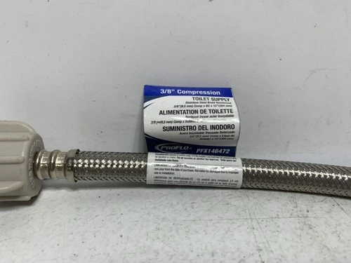 Proflo PFX146472 Toilet Supply Hose 3/8" x 7/8" x 12" Stainless Steel - Picture 3 of 5