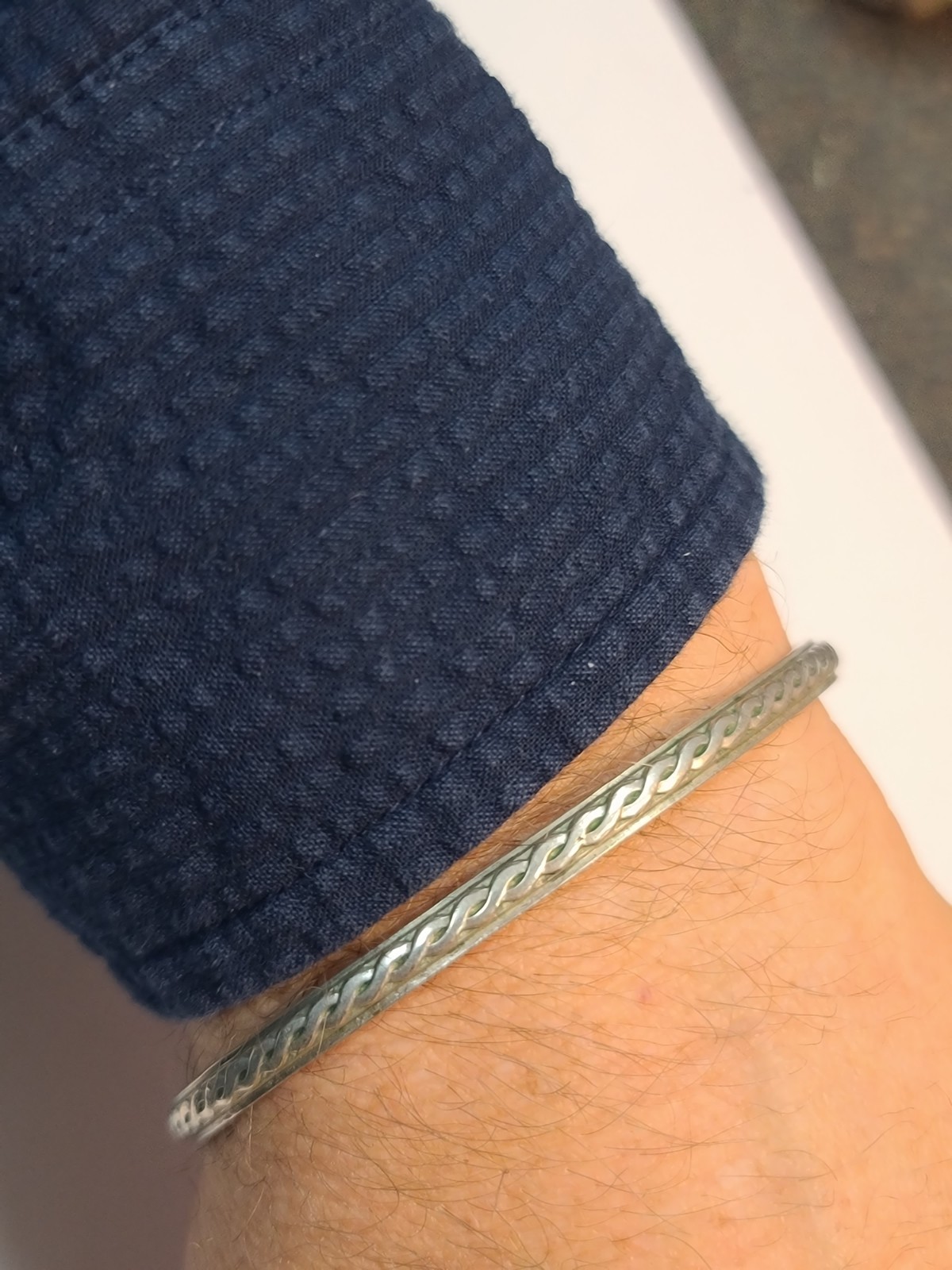 Sterling 925 Solid Silver Adjustable Cuff Bracele… - image 11