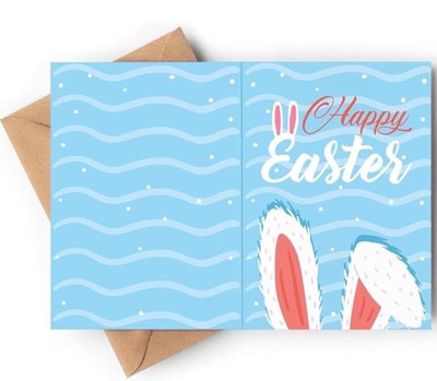 Happy Easter Greeting Card with with envelope & Sticker