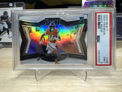 #ad 2024 Panini Select Field Level Troy Franklin #498 White Prizm # 35 RC PSA 10 $54.99