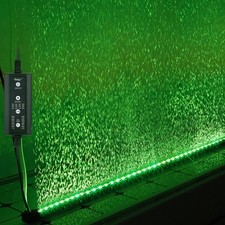 hygger Aquarium Bubble Bar with 24/7 LED Light, Quiet Fine Air Stone with Hos...