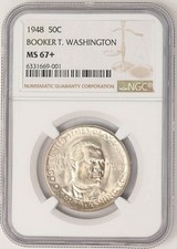 1948 Booker T Washington Half 50c MS67+ NGC 945415-3