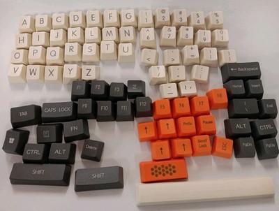 Custom Keycaps. Vintage Esthetic. Use w/Mechanical Keyboard. Orange, Beige, Gray
