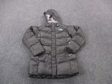 North Face Jacket Girls S 7 Gray Puffer Coat Outdoors Hiking Rain Goose Down 550